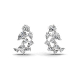 Lab Grown Pear Cut Diamond 14K Gold Leaf Style Stud Earrings 3.01Ct