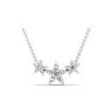 2.15Ct Pear Round Lab Grown Diamond Floral Pendant Necklace 14K Fine Gold