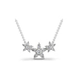 2.15Ct Pear Round Lab Grown Diamond Floral Pendant Necklace 14K Fine Gold