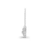 2.15Ct Pear Round Lab Grown Diamond Floral Pendant Necklace 14K Fine Gold
