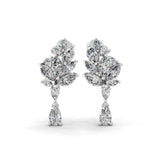 Multi Cut Lab Grown Diamond 14K Fine Gold Dangle Drop Earrings 2.44Ct