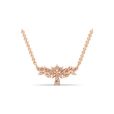 Multi Cut Lab Grown Diamond Flower Cluster Style Pendant 14K Gold Necklace 1.44Ct