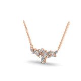 Multi Cut Lab Grown Diamond Flower Cluster Style Pendant 14K Gold Necklace 1.44Ct