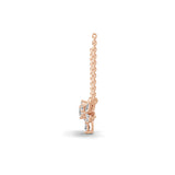 Multi Cut Lab Grown Diamond Flower Cluster Style Pendant 14K Gold Necklace 1.44Ct