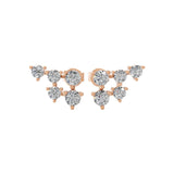 14K Fine Gold 0.79Ct Lab Grown Round Cut Diamond Small Stud Earrings