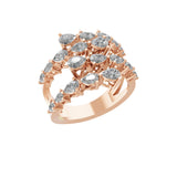 Spiral Twist Band Ring Lab Grown Diamond 1.94Ct 14K Fine Gold