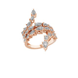 Lab Grown Diamond Bypass Shank Ring 14K Fine Gold 2.78Ct