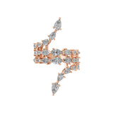 Lab Grown Diamond Bypass Shank Ring 14K Fine Gold 2.78Ct