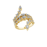 Lab Grown Diamond Bypass Shank Ring 14K Fine Gold 2.78Ct