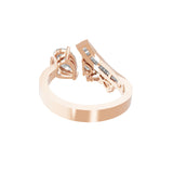 14K Fine Gold Baguette Pear Lab Grown Diamond Bypass Open Ring 1.83Ct