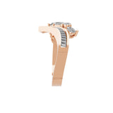 14K Fine Gold Baguette Pear Lab Grown Diamond Bypass Open Ring 1.83Ct