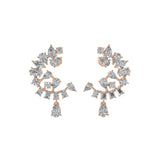 2.02Ct Multi Shape Lab Grown Diamond Dangle Earrings 14K Fine Gold