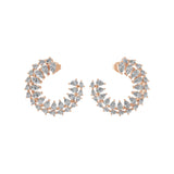 Pear Cut Prong Set Lab Grown Diamond 3.55Ct Hoop Earrings 14K Fine Gold