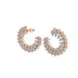 Pear Cut Prong Set Lab Grown Diamond 3.55Ct Hoop Earrings 14K Fine Gold