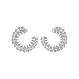 Pear Cut Prong Set Lab Grown Diamond 3.55Ct Hoop Earrings 14K Fine Gold