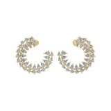 Pear Cut Prong Set Lab Grown Diamond 3.55Ct Hoop Earrings 14K Fine Gold