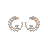 14K Fine Gold Pear Cut Lab Grown Diamond 2.42Ct Hoop Earring