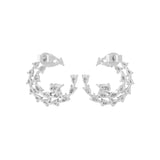 14K Fine Gold Pear Cut Lab Grown Diamond 2.42Ct Hoop Earring