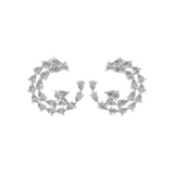 14K Fine Gold Pear Cut Lab Grown Diamond 2.42Ct Hoop Earring