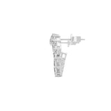 14K Fine Gold Pear Cut Lab Grown Diamond 2.42Ct Hoop Earring