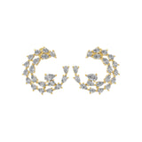 14K Fine Gold Pear Cut Lab Grown Diamond 2.42Ct Hoop Earring