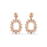 Lab Grown Marquise Pear Diamond 14K Gold Cluster Dangle Earrings 5.67Ct