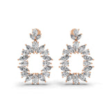 Lab Grown Marquise Pear Diamond 14K Gold Cluster Dangle Earrings 5.67Ct