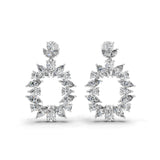 Lab Grown Marquise Pear Diamond 14K Gold Cluster Dangle Earrings 5.67Ct