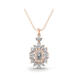 Lab Grown Diamond Multi Shape 3.45Ct 14K Fine Gold Charm Pendant Necklace