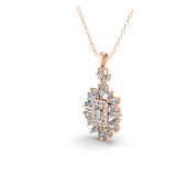 Lab Grown Diamond Multi Shape 3.45Ct 14K Fine Gold Charm Pendant Necklace