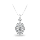 Lab Grown Diamond Multi Shape 3.45Ct 14K Fine Gold Charm Pendant Necklace