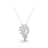 14K Fine Gold Lab Grown Round Pear Diamond Pendant 3.90Ct Necklace
