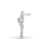 7.41Ct Lab Grown Round Pear Diamond Floral Cluster Dangle Earring 14K Fine Gold