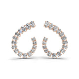 Oval Cut Lab Grown Diamond 8.00Ct 14K Fine Gold Hoop Earring