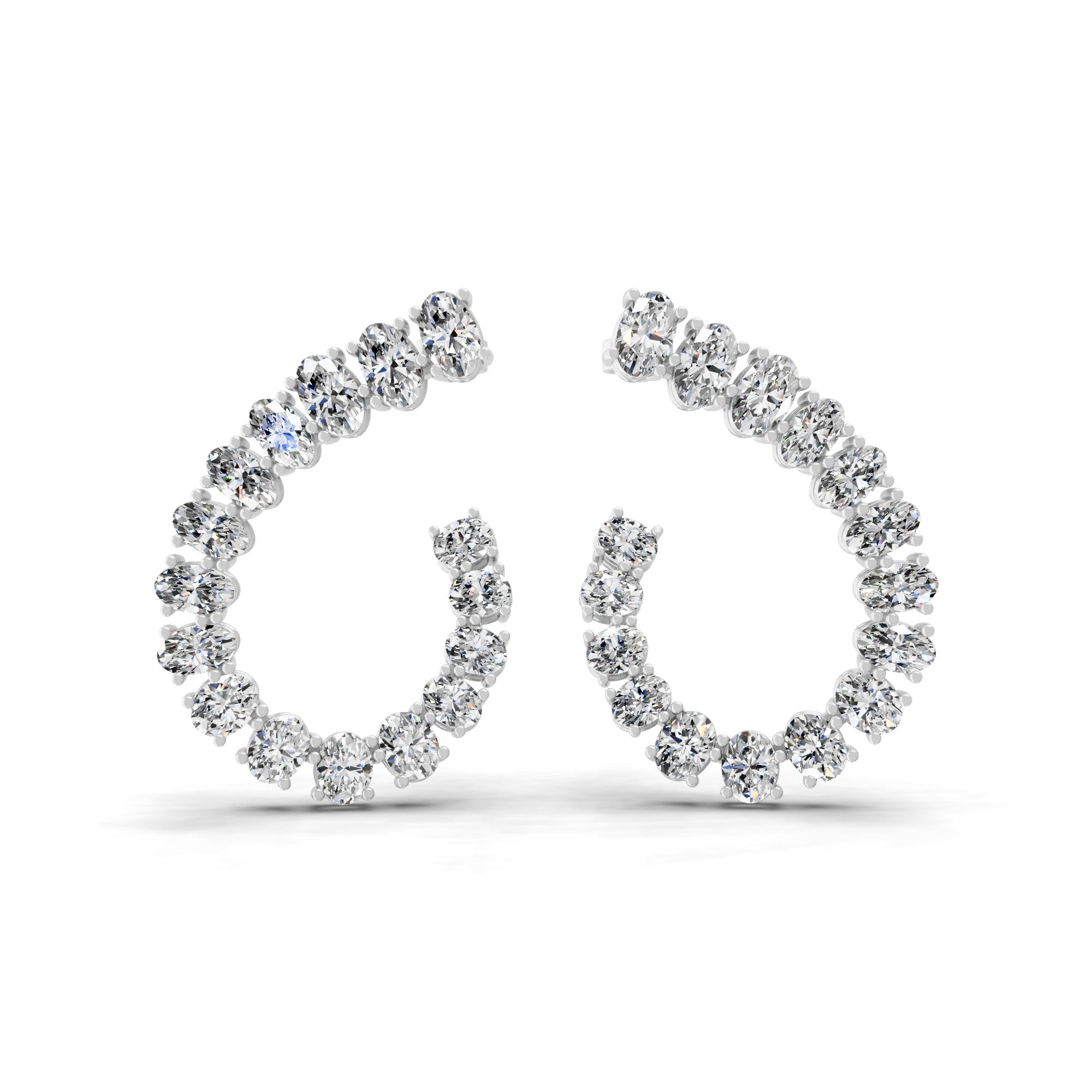 Oval Cut Lab Grown Diamond 8.00Ct 14K Fine Gold Hoop Earring