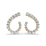 Oval Cut Lab Grown Diamond 8.00Ct 14K Fine Gold Hoop Earring