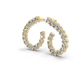 Oval Cut Lab Grown Diamond 8.00Ct 14K Fine Gold Hoop Earring