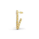 Oval Cut Lab Grown Diamond 8.00Ct 14K Fine Gold Hoop Earring