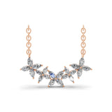 Butterfly Marquise Cut Cluster Necklace 14K Gold Lab Grown Diamond 3.38Ct