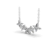 Butterfly Marquise Cut Cluster Necklace 14K Gold Lab Grown Diamond 3.38Ct