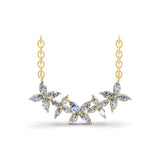 Butterfly Marquise Cut Cluster Necklace 14K Gold Lab Grown Diamond 3.38Ct