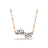 1.36Ct Multi Stone Lab Grown Diamond Pendant Cluster 14K Fine Gold Necklace