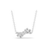 1.36Ct Multi Stone Lab Grown Diamond Pendant Cluster 14K Fine Gold Necklace