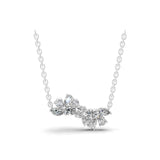 1.36Ct Multi Stone Lab Grown Diamond Pendant Cluster 14K Fine Gold Necklace