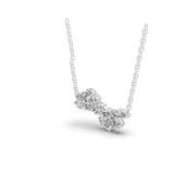 1.36Ct Multi Stone Lab Grown Diamond Pendant Cluster 14K Fine Gold Necklace