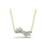 1.36Ct Multi Stone Lab Grown Diamond Pendant Cluster 14K Fine Gold Necklace