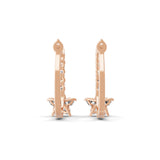 1.75Ct Lab Grown Round Marquise Diamond Flower Design 14K Gold Hoop Earrings