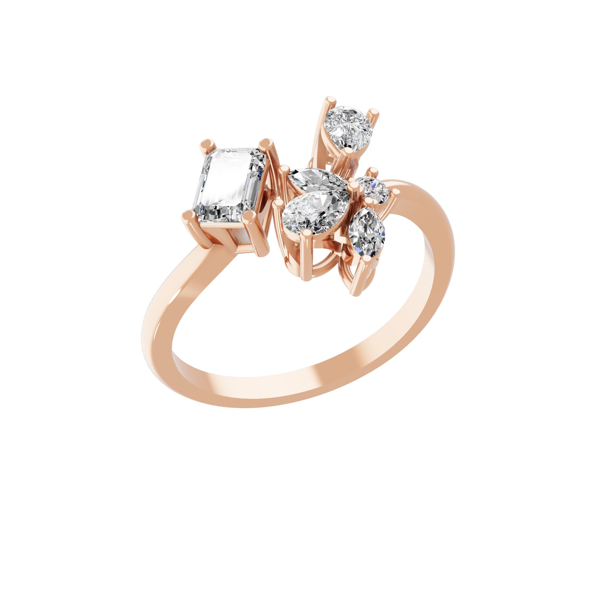 0.77Ct Celestial Lab Grown Diamond Ring 14K Fine Gold
