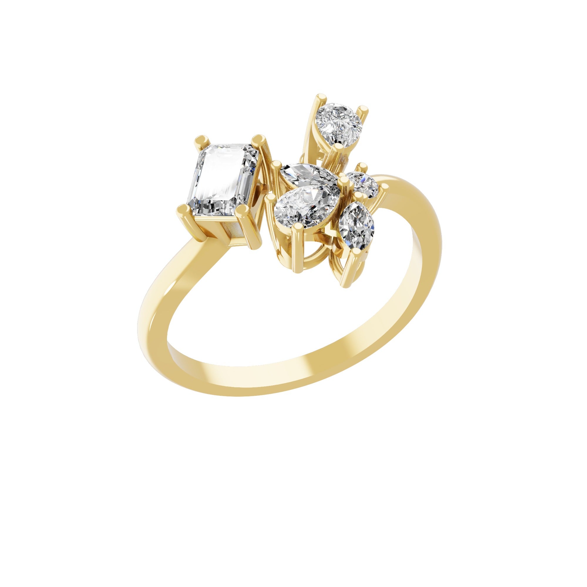 0.77Ct Celestial Lab Grown Diamond Ring 14K Fine Gold