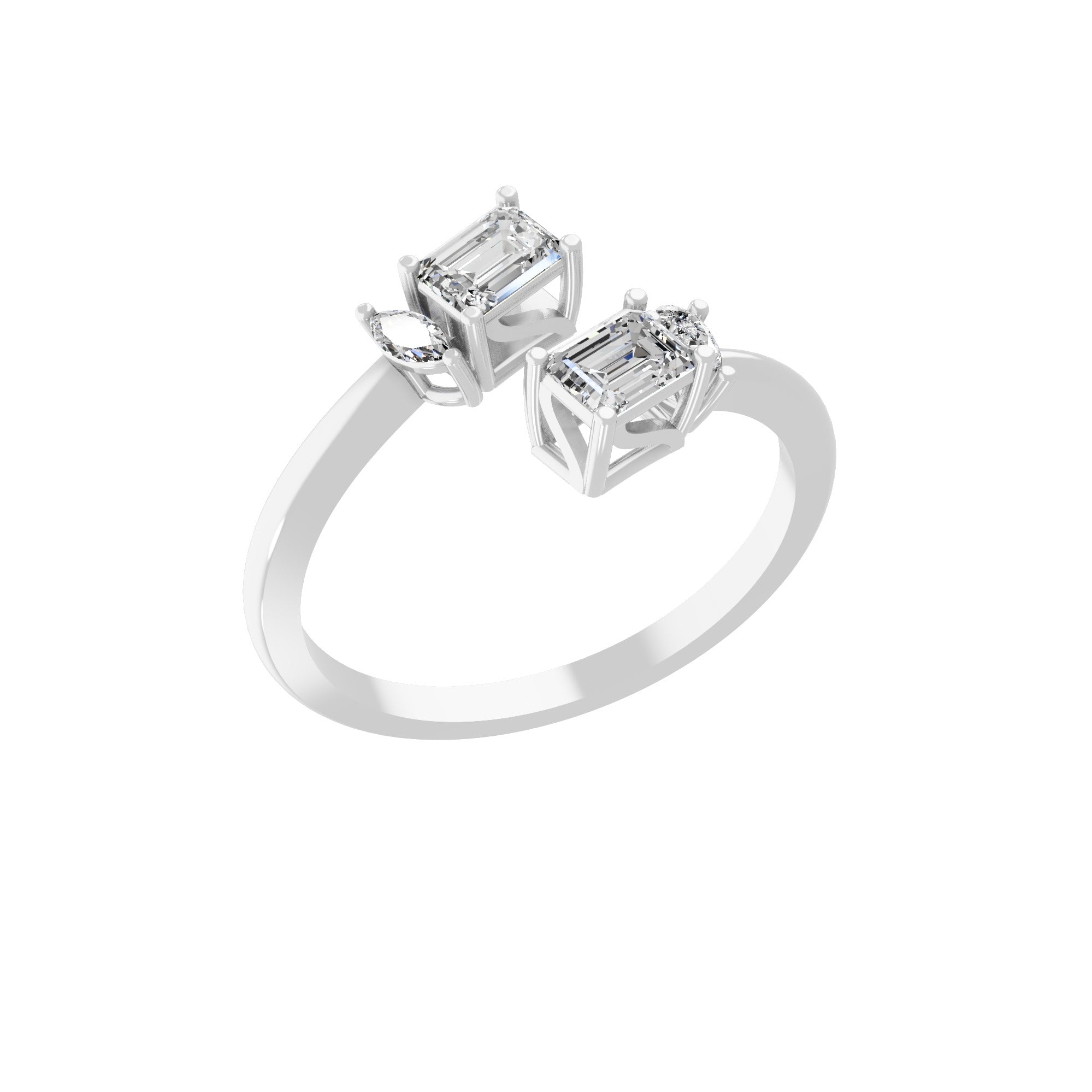 Lab Grown Diamond 14K Fine Gold 0.48Ct Toi Et Moi Ring